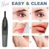Electric Eyebrow Trimmer for Women, Nose Hair Painless Razor Removal for Men, Mini Epilator for Bikini, Remover for Face, Eye Brow, Nose Hair, Ear Hair, Chin, Peach Fuzz, Lips, Arms, Body (Black) view 4