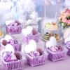 SiliFine 32 Pcs Spa Party Supplies Sleepover Party Favors with 8 Lovely Basket 8 Heart Shaped Mirror 8 Headbands 8 Satin Hair Scrunchies 8 Hair Brush for Spa Birthday Party Gift(Purple) view 4