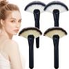 Arvintas 4 PACK Black Makeup Brushes, Fan Brushes Soft Bristle Face Highlighting Blush for Cosmetics, Ideal for Liquid and Powder Applications view 1