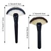 Arvintas 4 PACK Black Makeup Brushes, Fan Brushes Soft Bristle Face Highlighting Blush for Cosmetics, Ideal for Liquid and Powder Applications view 2