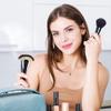 Arvintas 4 PACK Black Makeup Brushes, Fan Brushes Soft Bristle Face Highlighting Blush for Cosmetics, Ideal for Liquid and Powder Applications view 3