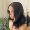 Short Bob Black Hair Wigs Shoulder Length Natural Wave Glueless Middle Part Lace Front Wig For Women Daily Use 13x6 HD Transaprent Lace Front Wig 1B Color Bob Wig 150% Density Natural Hairline 10Inch view 3