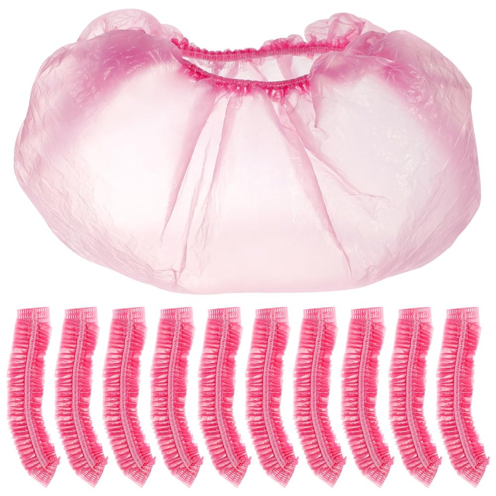 Baluue 300pcs Disposable Pedicure Bowl Liners, Pink PE Wash Basin Wrapping Bags for Salon, Spa, Home Use, Fits 9.84inch Diameter Basins