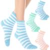 Abeillo 3Pairs Aloe Socks Moisturizing Spa Socks for Dry Cracked Feet Infused Socks Gel Sleeping Fuzzy Socks Lotion Socks Gift for Women Softening Dry Feet, Pink&blue&green view 1