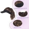 WUODHTW Women's hat Wig Empty top Baseball hat Wig Outdoor Sports Baseball hat Sun Shading Golf hat Ponytail Curly view 2