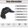 WUODHTW Women's hat Wig Empty top Baseball hat Wig Outdoor Sports Baseball hat Sun Shading Golf hat Ponytail Curly view 3