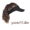 WUODHTW Women's hat Wig Empty top Baseball hat Wig Outdoor Sports Baseball hat Sun Shading Golf hat Ponytail Curly view 4