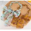 LYMIQPZM Floral Silk Scarf Headband with Long Pearl Streamers in Summer view 3