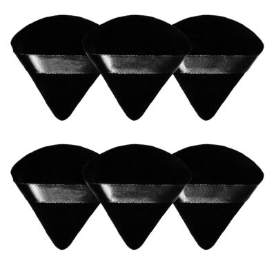 SBTRKT 6 Pcs Velvet Triangle Powder Puff Make Up Sponges For Face Eyes Contouring Shadow Seal Cosmetic Foundation Makeup Tool (Color : Light pink)