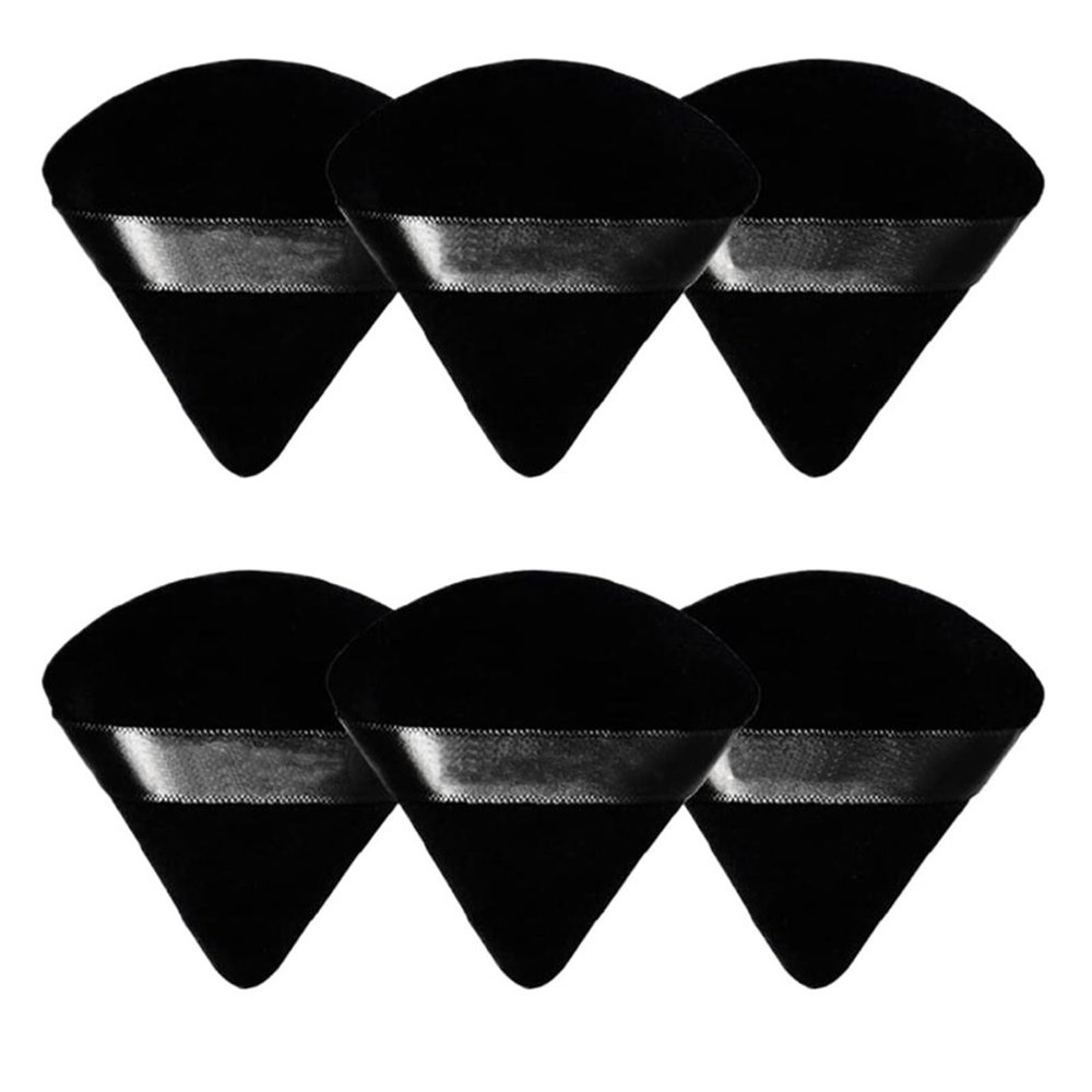 SBTRKT 6 Pcs Velvet Triangle Powder Puff Make Up Sponges For Face Eyes Contouring Shadow Seal Cosmetic Foundation Makeup Tool (Color : Light pink)