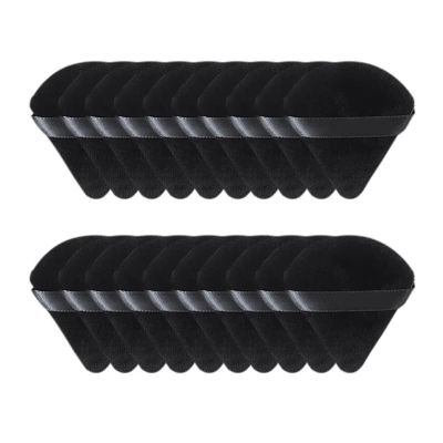 SBTRKT 10/20Pcs Triangle Velvet Powder Puff Pizza Flours Mini Face Makeup Sponge Cosmetics Washable Lightweight Makeup Tool (Color : 20pcs black)