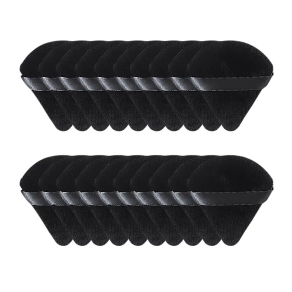 SBTRKT 10/20Pcs Triangle Velvet Powder Puff Pizza Flours Mini Face Makeup Sponge Cosmetics Washable Lightweight Makeup Tool (Color : 20pcs black)