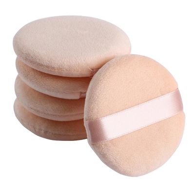 5pcs Round Powder Foundation Puff,Portable Soft Cosmetic Puff For Makeup Application, Beauty Tool Essential Make Up