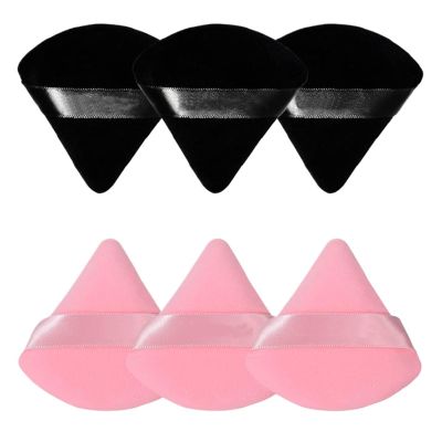 SBTRKT 6 Pcs Velvet Triangle Powder Puff Make Up Sponges For Face Eyes Contouring Shadow Seal Cosmetic Foundation Makeup Tool (Color : Pink)