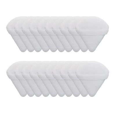 10/20Pcs Triangle Velvet Powder Puff Pizza Flours Mini Face Makeup Sponge Cosmetics Washable Lightweight Makeup Tool (Color : 20pcs white)