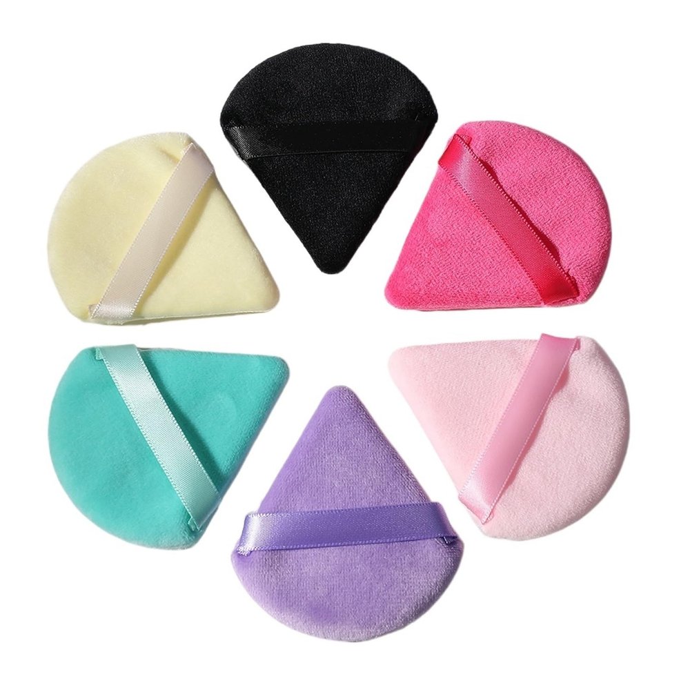 1pc Velvet Triangle Shaped Powder Puff Wet Dry Used Washable Soft Makeup Sponge Tool For Foundation Powder Blusher (Color : 1 inch x 8 TPI 100MM)