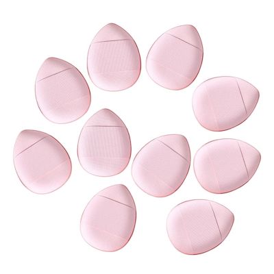 10/20 Pcs Triangle Velvet Powder Puff Mini Finger Puff Blend Cosmetic Accessories Tool Washable Fashionable Makeup Tools (Color : Pink-10pcs)