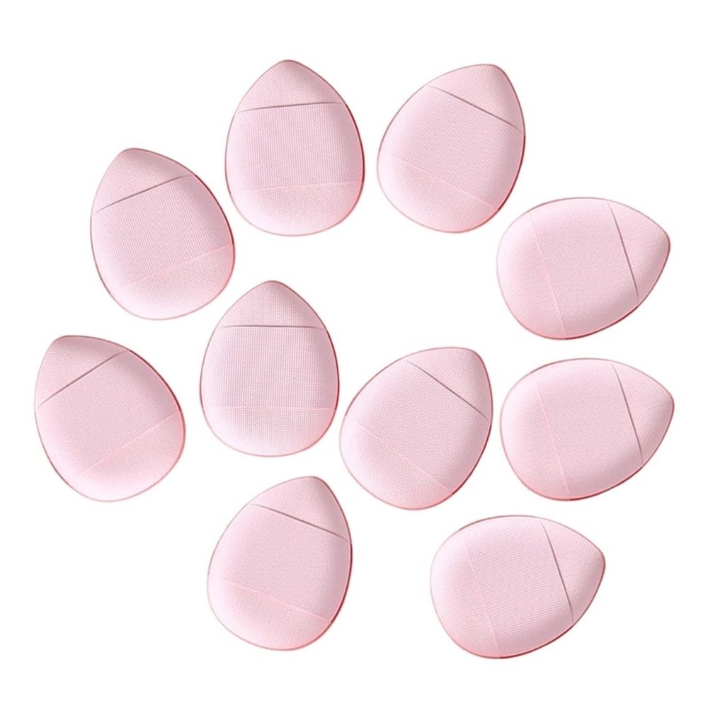 10/20 Pcs Triangle Velvet Powder Puff Mini Finger Puff Blend Cosmetic Accessories Tool Washable Fashionable Makeup Tools (Color : Pink-10pcs)