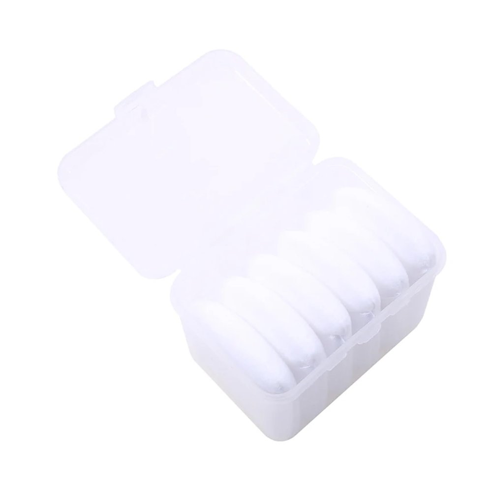 Triangle Velvet Powder Puff Pizza Flours Mini Face Makeup Sponge Cosmetics Washable Lightweight Makeup Tool (Color : White 6Pcs)