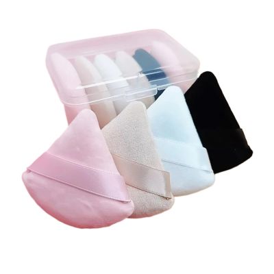 SBTRKT Triangle Velvet Powder Puff Pizza Flours Mini Face Makeup Sponge Cosmetics Washable Lightweight Makeup Tool (Color : White 1Pc)