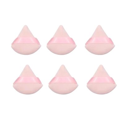 SBTRKT 1-12Pcs Triangle Velvet Powder Puff Flours Mini Face Makeup Sponge Cosmetics Soft Cotton Face Powder Puff Lightweight Washable (Color : 6Pcs-Pink)