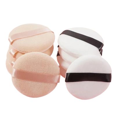 2/5/10Pc Professional Round Shape Portable Powder Foundation Puff Soft Cosmetic Puff Makeup Foundation Sponge Beauty Tool (Color : 5Pcs White-M)