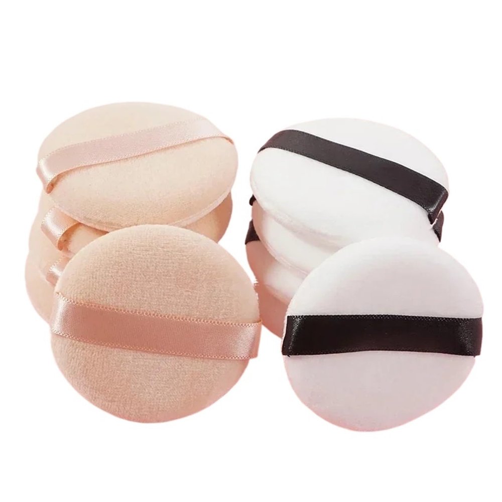 2/5/10Pc Professional Round Shape Portable Powder Foundation Puff Soft Cosmetic Puff Makeup Foundation Sponge Beauty Tool (Color : 5Pcs White-M)