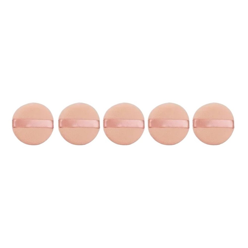 1-12Pcs Triangle Velvet Powder Puff Flours Mini Face Makeup Sponge Cosmetics Soft Cotton Face Powder Puff Lightweight Washable (Color : 5Pcs-Skin)