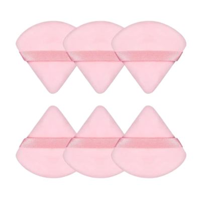1/3/6Pcs Triangle Velvet Powder Puff Make Up Sponges For Face Eyes Contouring Shadow Seal Cosmetic Foundation Makeup Tool (Color : Pink-6pcs)