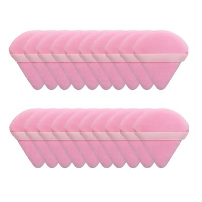 SBTRKT 10/20Pcs Triangle Velvet Powder Puff Pizza Flours Mini Face Makeup Sponge Cosmetics Washable Lightweight Makeup Tool (Color : 20pcs pink)