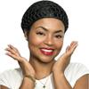 Tubi Mesh Crochet Hair Net Knit Snood Hat Thick Short Women Hairnet Wrap Doobie Dominican Snoods Cover Ornament for Sleeping (Black) view 1
