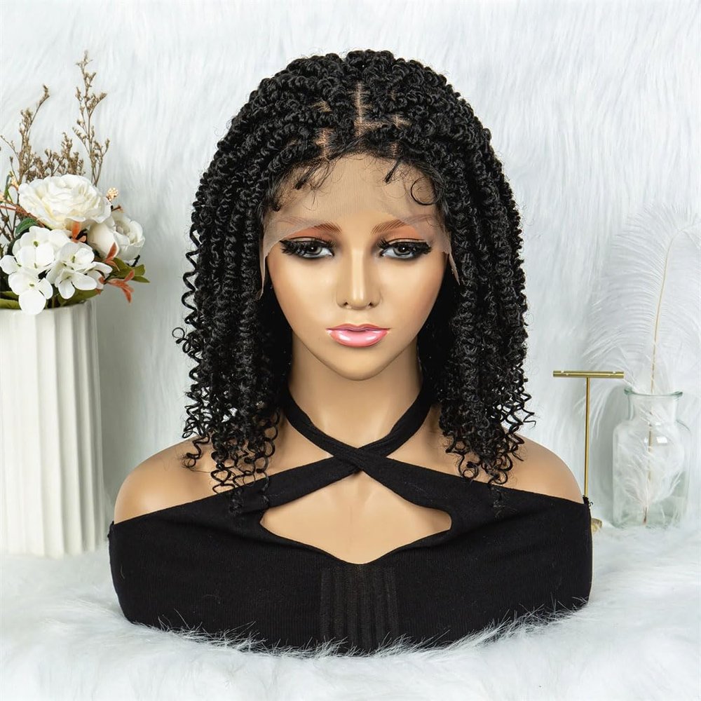 Synthetic Lace Front Wig Braided Wigs Dreadlock Wig 14 Inches Short Knotless Wigs