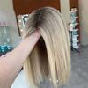 NinthAvenue Basics Short Ash Blonde 360 Lace Wig 13X4 Straight Bob Wig Lace Front Human Hair Wigs For Women view 4