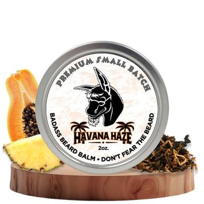 Badass Beard Care Beard Balm - The Havana Haze, 2 Ounce - All Natural Ingredients, Keeps Beard and Mustache Full, Soft and Healthy, Reduce Itchy and Flaky Skin, Promote Healthy Growth
