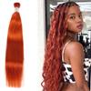#350 Ginger Straight Micro Braiding Hair Human Bulk Hair 24Inch 100g Raw Human Braiding Hair for Micro Braids Hair Human Hair Braids Extension #350 Ginger Orange Color view 1
