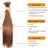 Straight Bulk Human Hair For Braiding No Weft 18inch #30 Auburn Brown Color 100% Unprocessed Brazilian Straight Human Hair Virgin Hair Extensions 1 Bundles Micro Braiding view 3