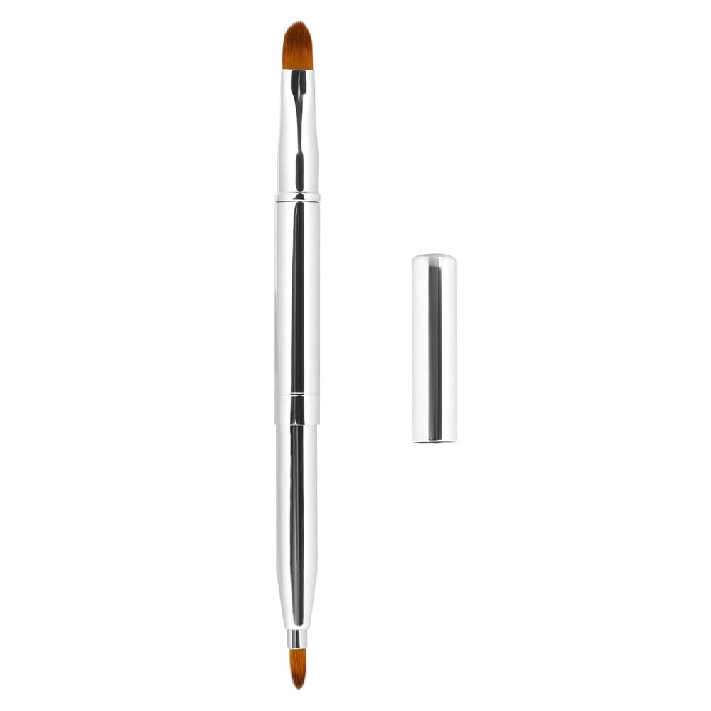 Exquisite Professional Lip Brush Applicators-Retractable Lipstick Brushes- Lipstick Gloss Makeup Brush Tool For Women and Girls (Bright Silver)