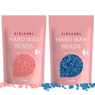 GIRLEARLE Hard Wax Beads 2-Pack, 1lb Rose for Coarse Hair Full Body and 1lb Chamomile for Sensitive Skin Body, Brazilian Bikini, Eyebrow, Facial