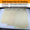 18 Inch Straight Braiding Hair 100g #60 Platinum Blonde Braiding Hair For Bohemian Knotless Boho Braids, Bulk Braiding Hair for Micro Braids Straight Blonde Bulk No Weft view 4