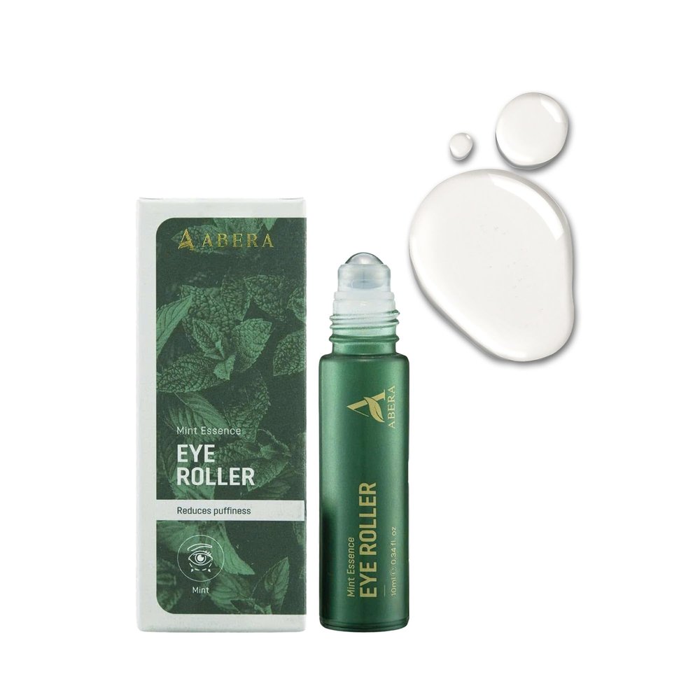 Abera Eye Roller Serum for Men  Eye Bags, Dark Circles & Puffiness Treatment  Mint Essence with Vitamin C & Peptides 0.34 fl oz
