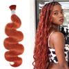 350 Ginger Body Wave Bulk Human Hair Braiding Hair Boho Human Braiding Hair Natural Wavy Micro Braids No Weft Orange Bulk Human Hair For Boho Braids 16inch 100g/Pack view 1