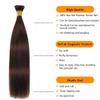Human Braiding Hair Straight Bulk Human Hair for Braiding No Weft 1 Bundle 100g, 2 Dark Brown Straight Braiding Hair Bulk Straight Human Hair for Boho Braids 24inch view 3