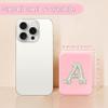 Aganmi Small Travel Makeup Mirror with Lights Pearl Initial 1X/2X Magnification LED Pocket Mirror Cute Pink Folding Compact Mirror Preppy Mom Sister Birthday Gifts Teen Girl Trendy Stuff (N) view 2