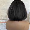oulaer Pre Plucked Natural Black Short Bob Silky Straight Human Hair Wig 180% Density 13x4 HD Transparent Lace Front Wig with Baby Hair Straight Bob Brazilian Hair Bleached Knots 12inch view 4