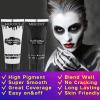 MEICOLY Black White Face Body Paint with Sponges,Water Based Face Paint for Adults Kid,White Face Paint,Face Painting for Clown Makeup,Halloween SFX Skull Zombie Skeleton Mime Goth Makeup Corpse Paint view 2