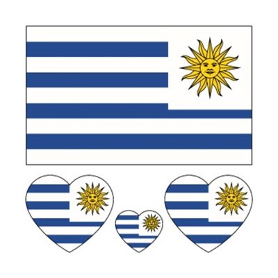 10Pcs/Set Football Temporary Tattoo National Flag Sticker Disposable Women Men World Game Activities Makeup Waterproof (Color : Uruguay, Size : A)