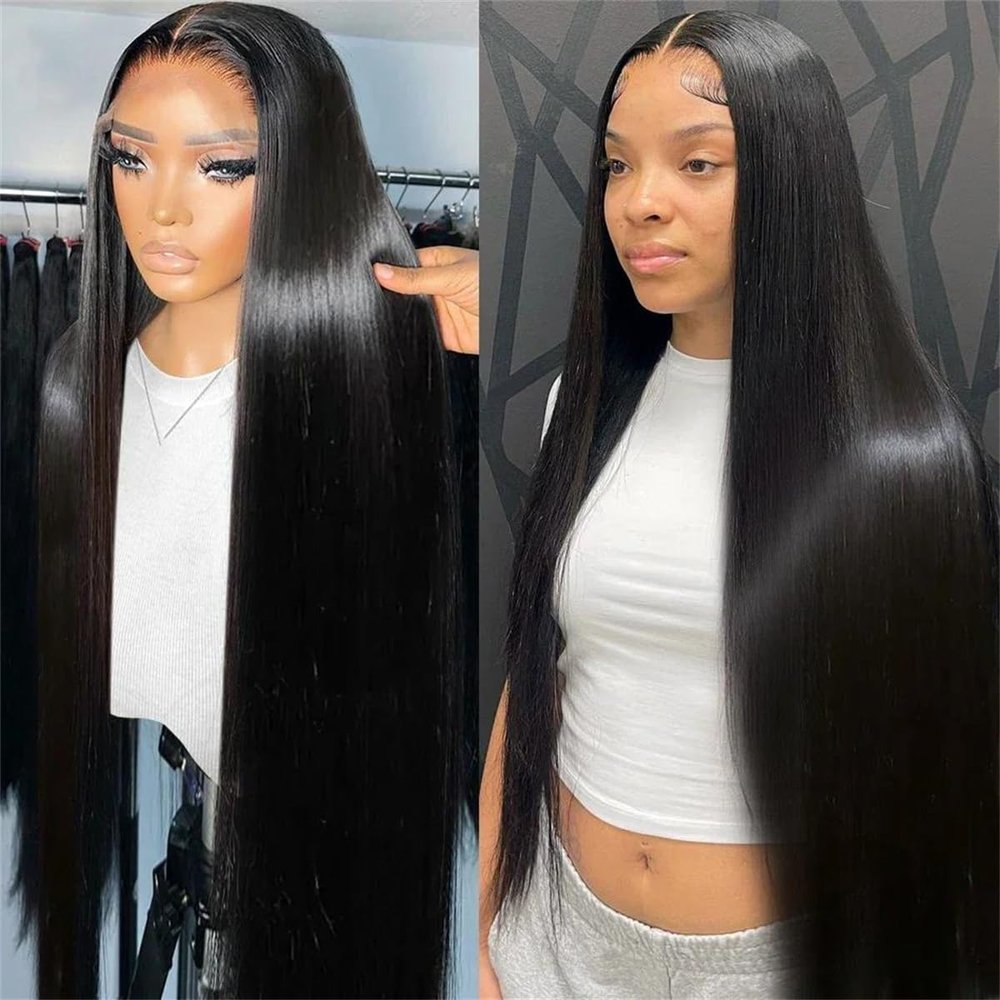 13X4 13X6 Transparent Bone Straight 30 40 Inches Lace Front Human Hair Wigs Brazilian Frontal Wigs For Women