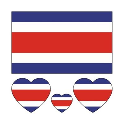 10Pcs/Set Temporary Tattoo National Flag Regional Fake Tattoo Sticker Waterproof Disposable Women Men Body Activities (Color : Costa Rica, Size : A)