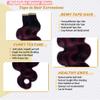 Burgundy Body Wave Tape in Human Hair Extensions Highlight Natural Black to Burgundy Hair Extensions 100% Real Human Hair Double Sided Tape in Ombre Human Hair Tape in Extensions 16 Inch #1B/99J view 3