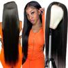 13X4/13X6 HD Transparent Lace Front Human Hair Wigs Preplucked 4X4 Closure Wig Brazilian Straight Lace Frontal Wig view 1